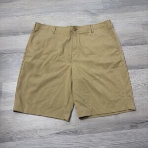 BCG Golf Shorts Mens Size 38” Brown Beige Stretch Flat Front Walk Polyester